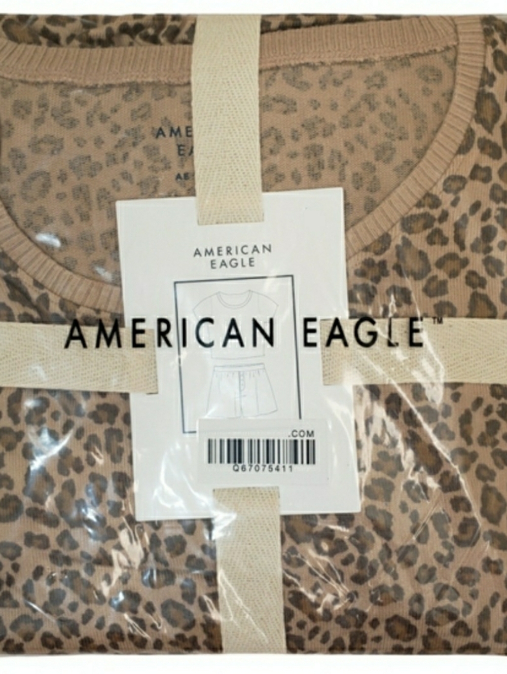 AMERICAN EAGLE Pajama Set Women Large Printed Plush Baby Tee NWT
